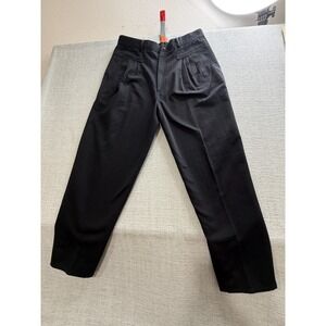 Collections Ankle Pants Womens 14 Black Cotton Pleated Straight Leg Classic